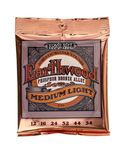 Ernie Ball Earthwood Medium Light Phosphor Bronze Acoustic Guitar String, 12-54 Gauge