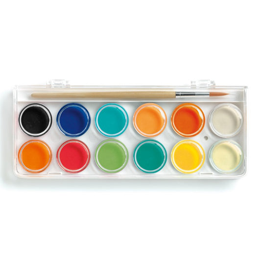 Djeco 12 Colour Cakes Paint - The Toy Station