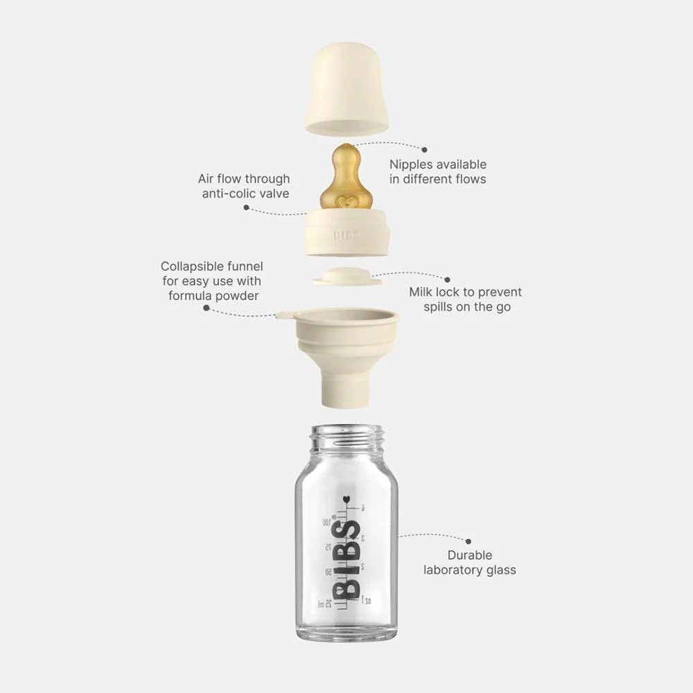 Bibs Glass Bottle Set 110ml - The Toy Station