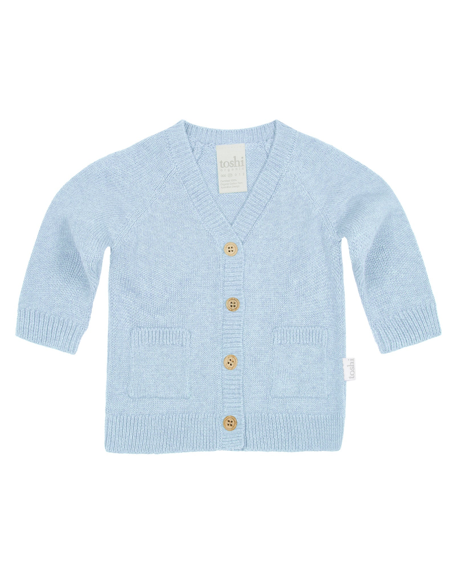 Organic Cardigan Remy Bluebird - The Toy Station
