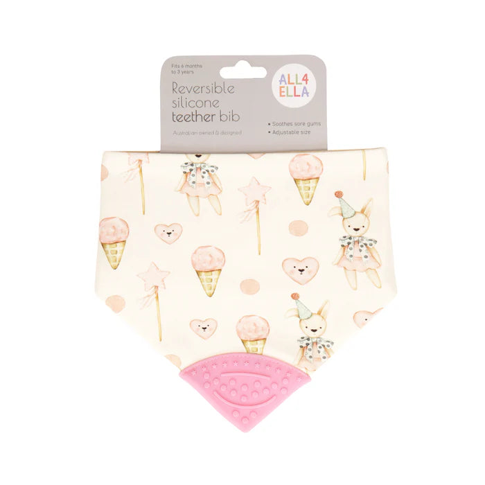 All4Ella Bandana Bib with Teether - The Toy Station