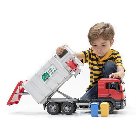 Side Loading Garbage Truck (Red) - The Toy Station
