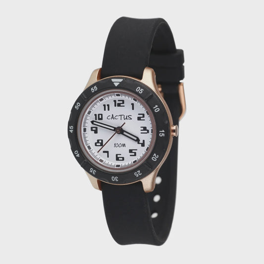 Urban - Kids Waterproof Watch - Black & Rose Gold - The Toy Station