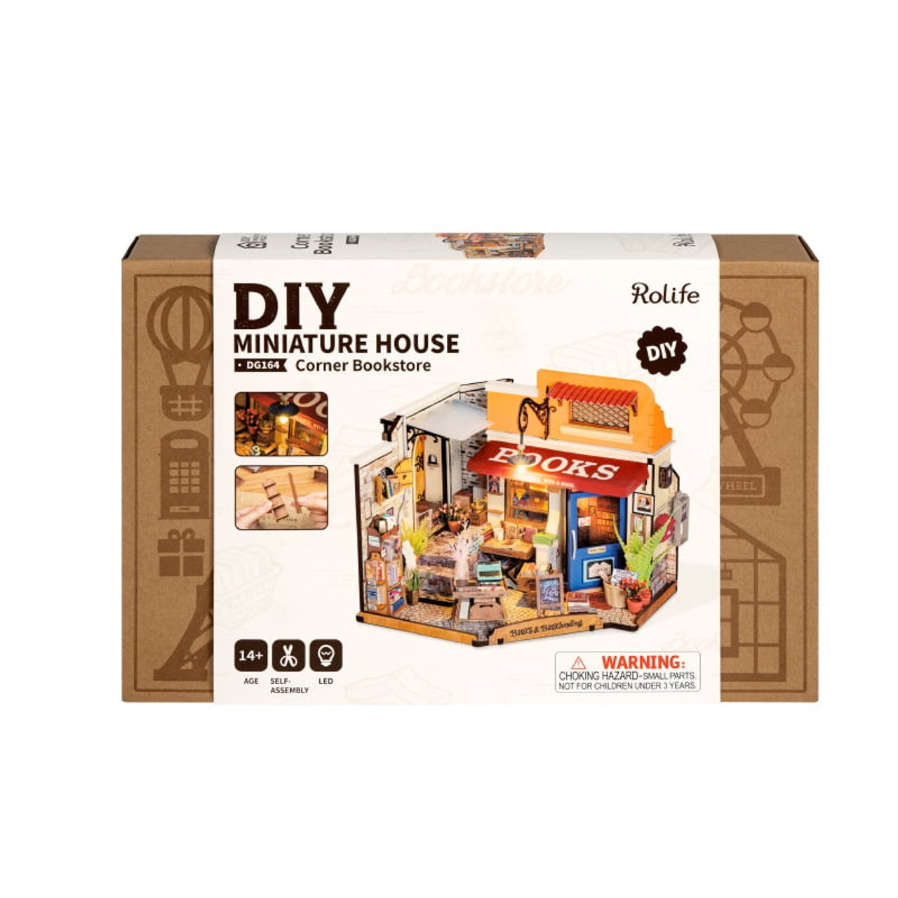 DIY Mini House Corner Bookstore