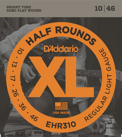 D'Addario Half Round Electric Guitar Strings, Regular Light, 10-46