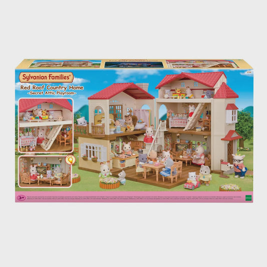 Red Roof Country Home with Secret Attic - The Toy Station