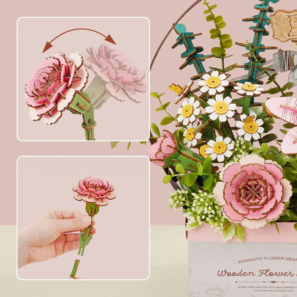 Rowood Wood Bloom Flower Basket