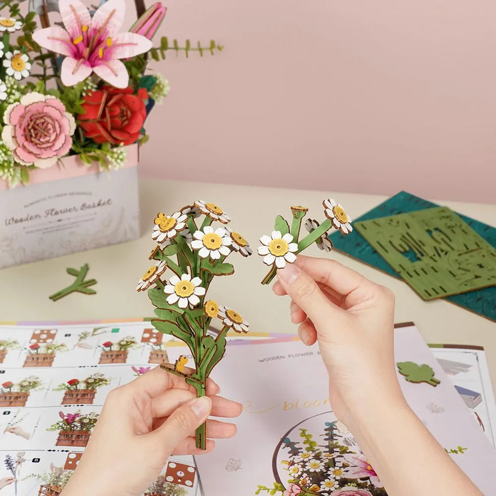 Rowood Wood Bloom Flower Basket