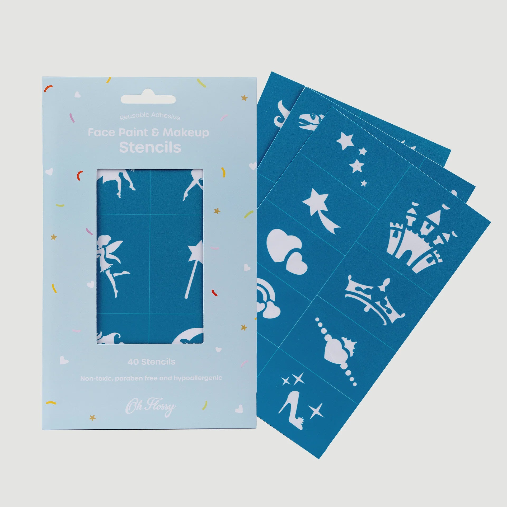 Face Paint And Makeup Stencils - Teal - The Toy Station