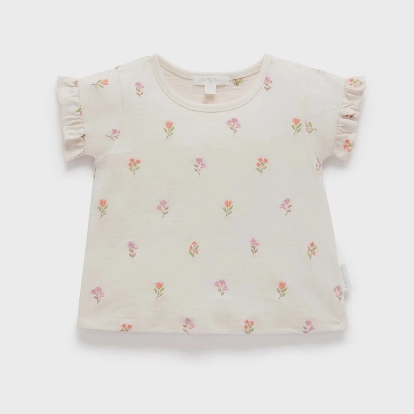 Cloud Sprig Broderie Ruffle Tee