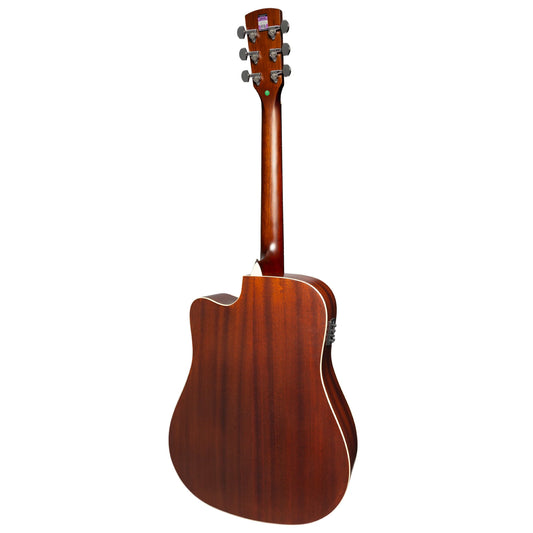 Saga '700 Series' Engelmann Spruce Dreadnought Acoustic-Electric Cutaway Guitar (Retro)