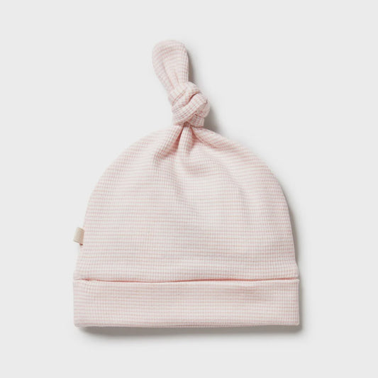 Organic Stripe Rib Knot Hat - Cantaloupe - The Toy Station