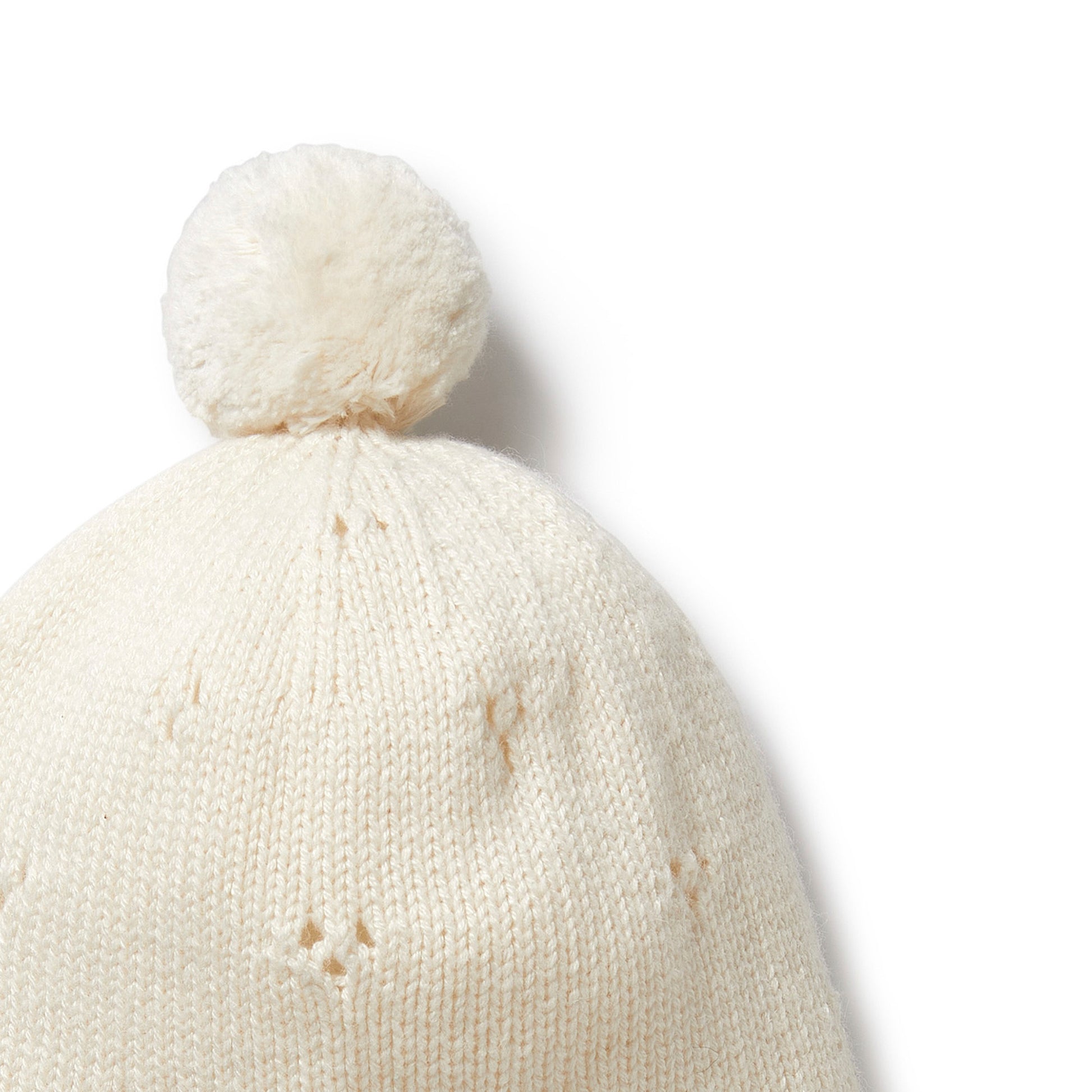 Ecru Knitted Bauble Bonnet - The Toy Station
