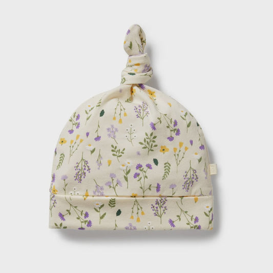 Bella Floral Organic Knot Hat - The Toy Station