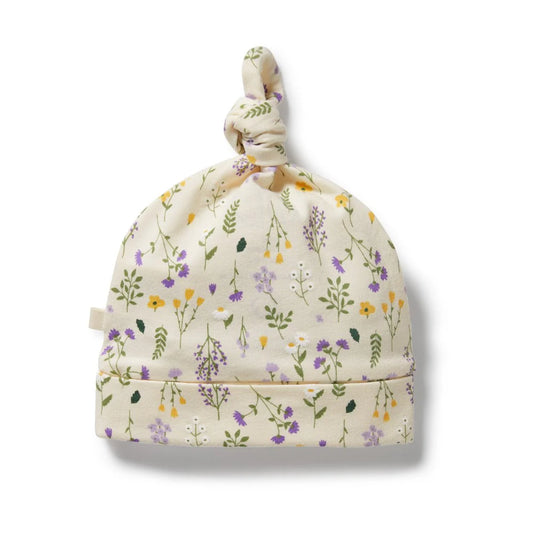 Bella Floral Organic Knot Hat - The Toy Station