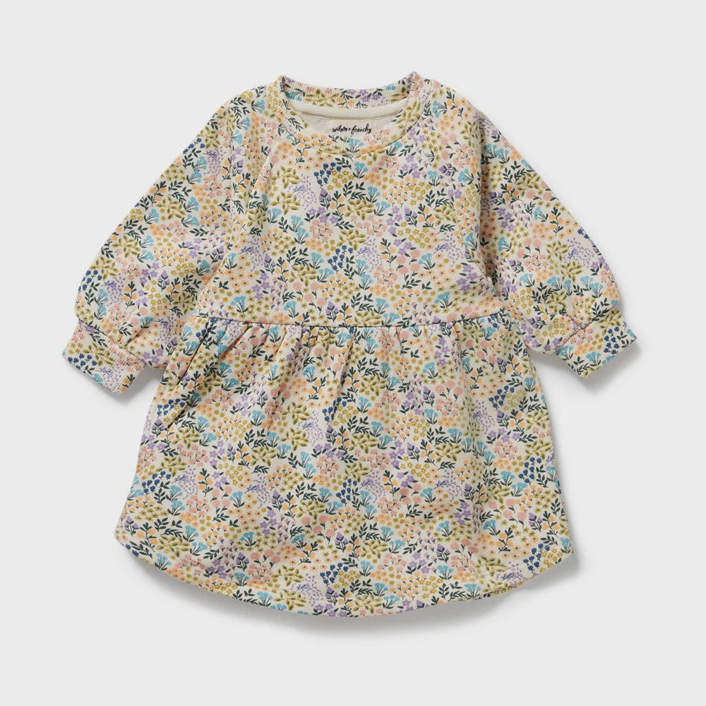 Tiny Bloom Organic Terry Sweat Dress - The Toy Station