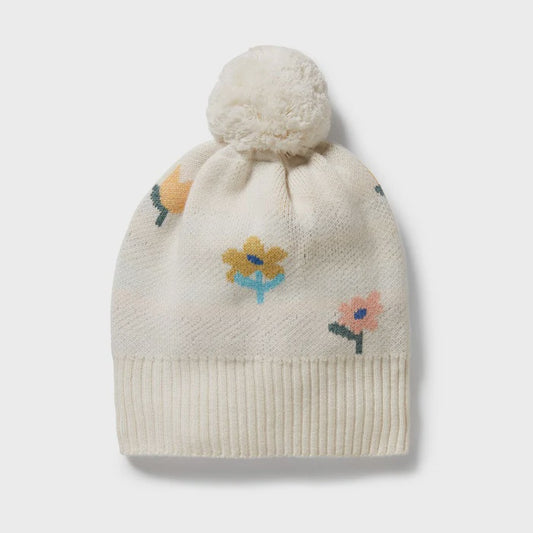 Flower Pop Organic Knitted Jacquard Hat - The Toy Station