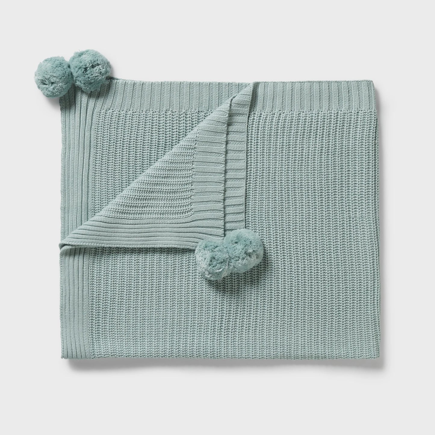 Wilson and Frenchy Organic Knitted Blanket - Duck Egg
