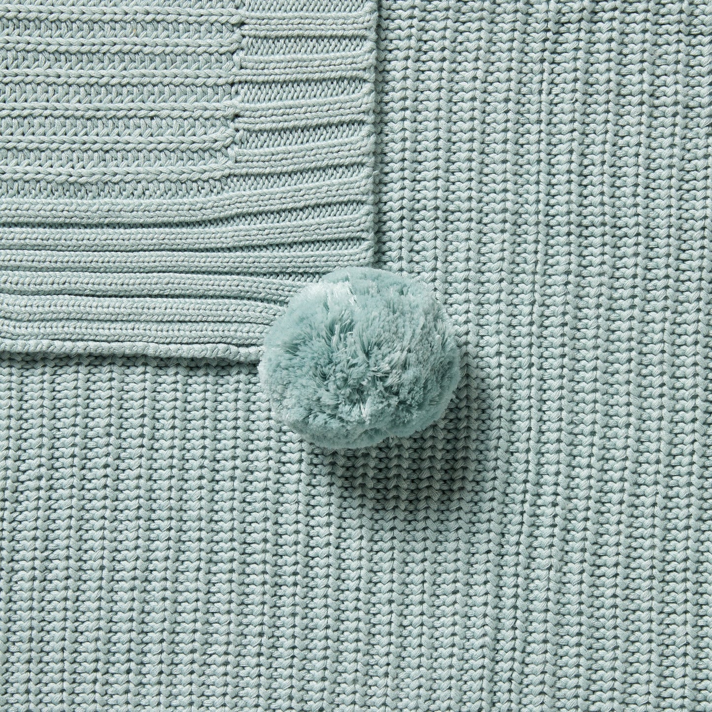 Wilson and Frenchy Organic Knitted Blanket - Duck Egg