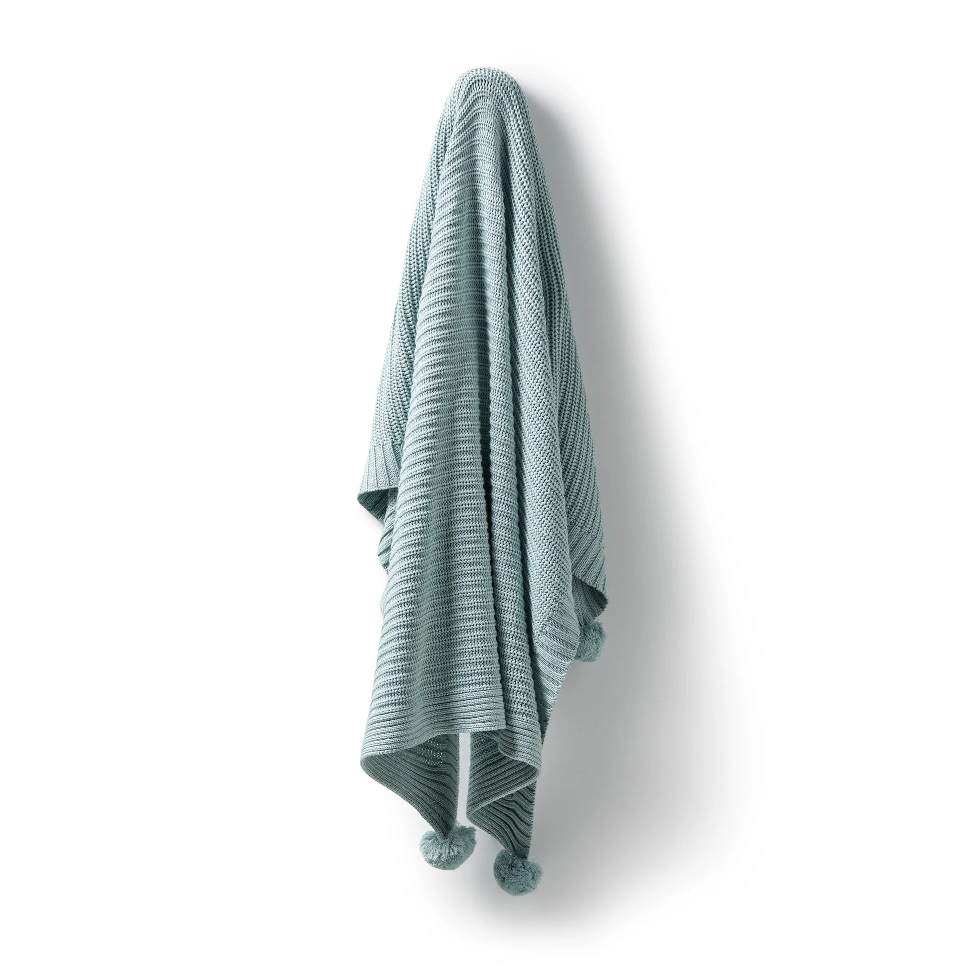 Wilson and Frenchy Organic Knitted Blanket - Duck Egg - The Toy Station