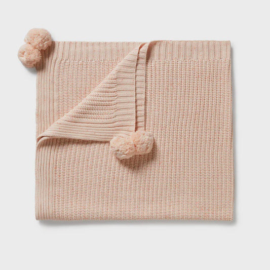 Wilson and Frenchy Organic Knitted Blanket - Fairy Floss - The Toy Station