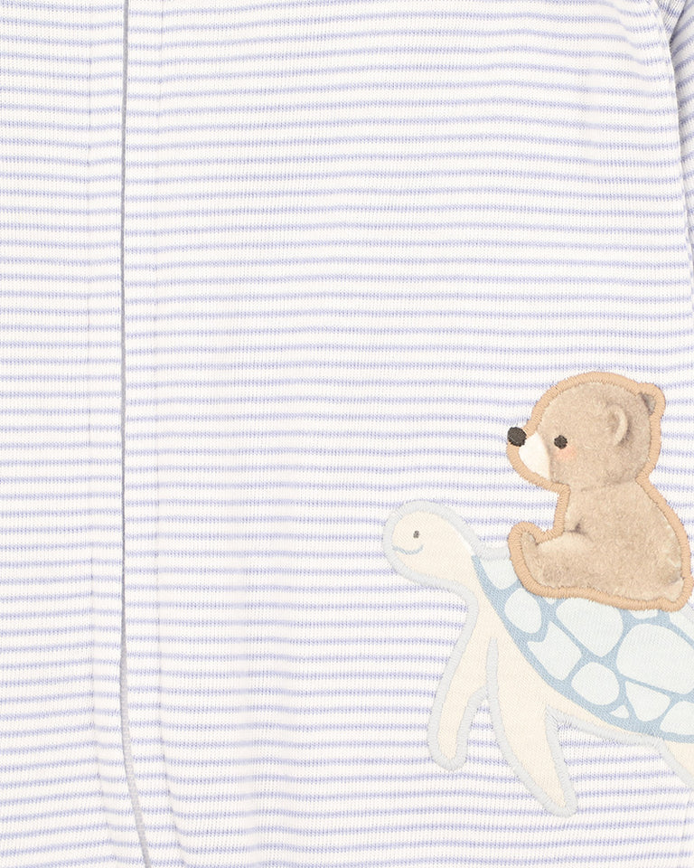 Axel Stripe Organic Long Sleeve Zip Romper