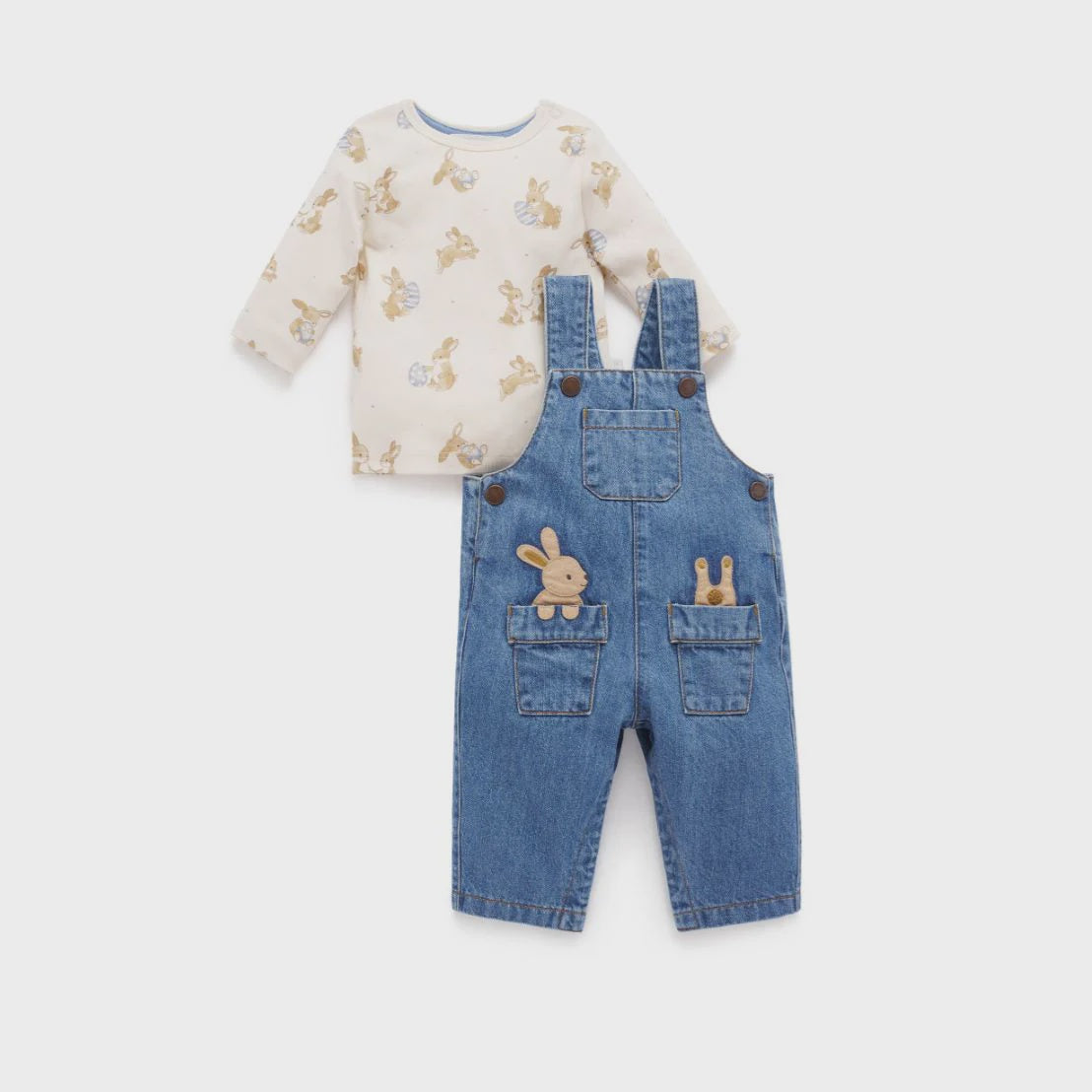 Bunny Denim Overall Set - The Toy Station
