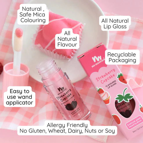 No Nasties Natural Lip Gloss - Strawberry Cupcake