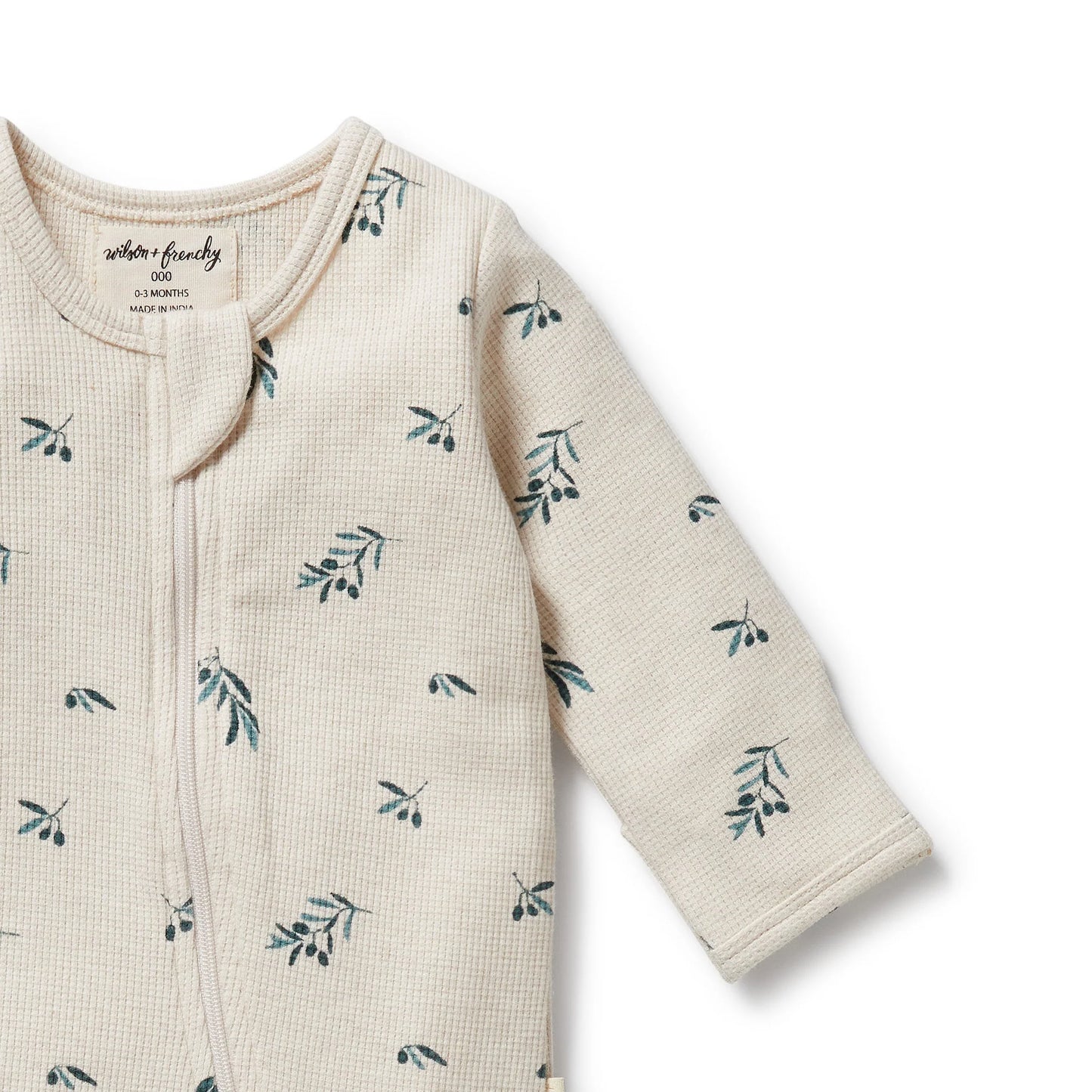 Organic Waffle Zipsuit - Little Olive - The Toy Station