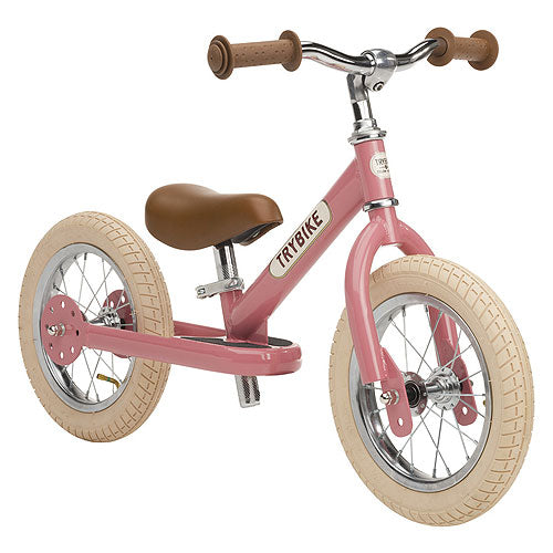 Trybike Convertible Steel Bike in Vintage Pink - The Toy Station
