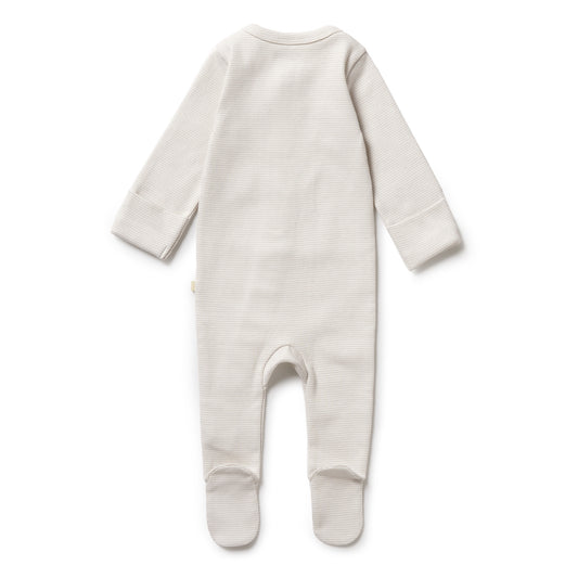 Wilson & Frenchy, Organic Rib Zipsuit with feet - Clay - The Toy Station