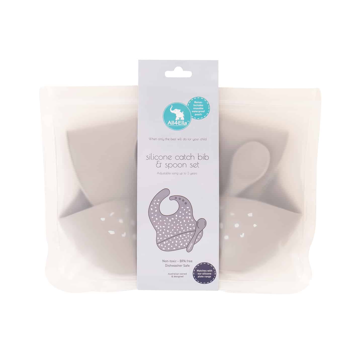 All4Ella Silicone Bib & Spoon - The Toy Station