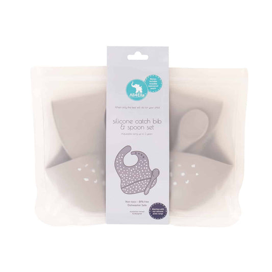 All4Ella Silicone Bib & Spoon - The Toy Station