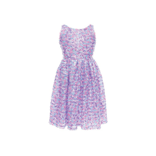 Purple Party Sequins Dress Size 5-6 - The Toy Station