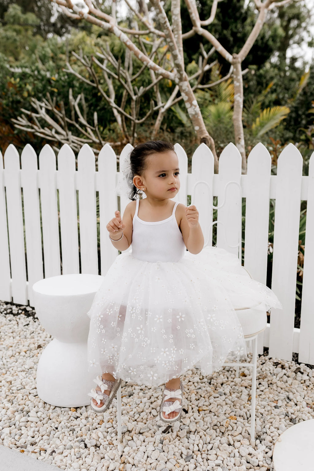 Ribbed Tulle Dress