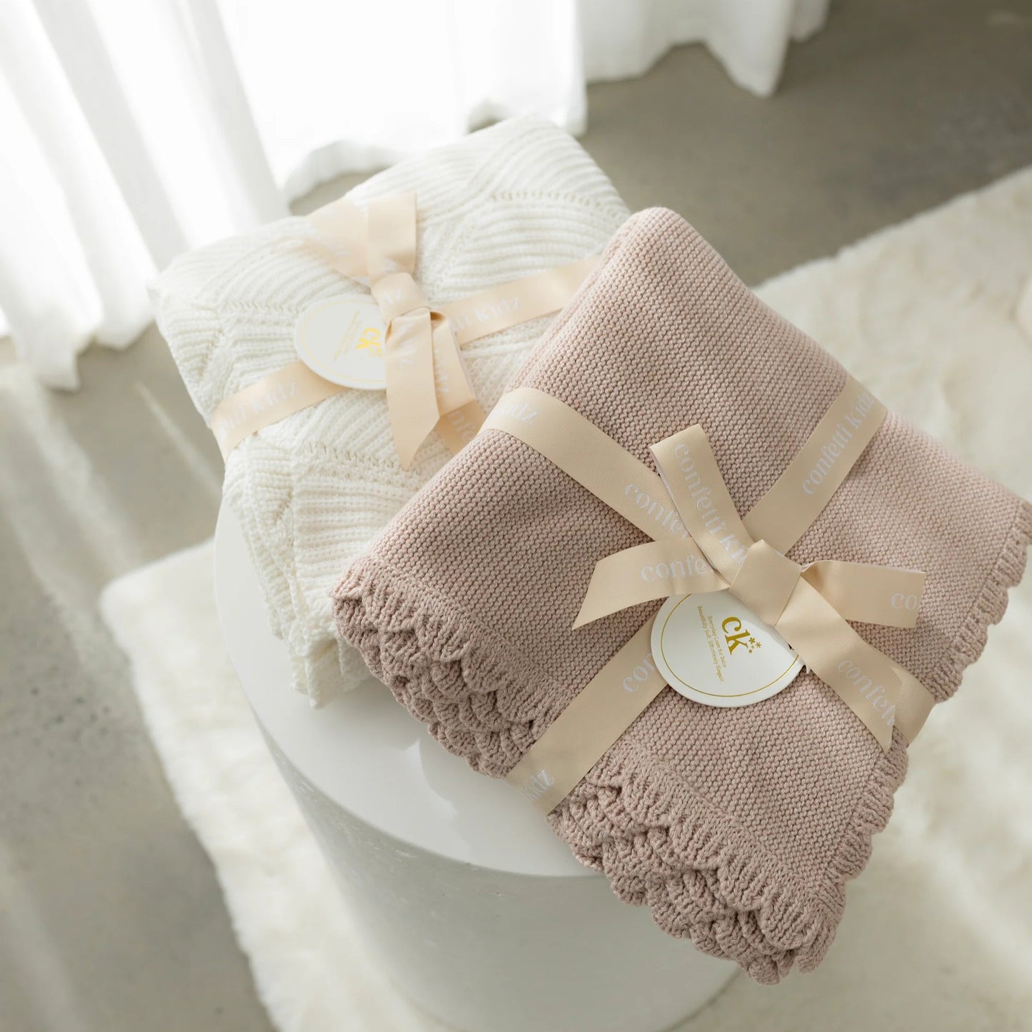 Heritage Knit Blanket - Biscotti