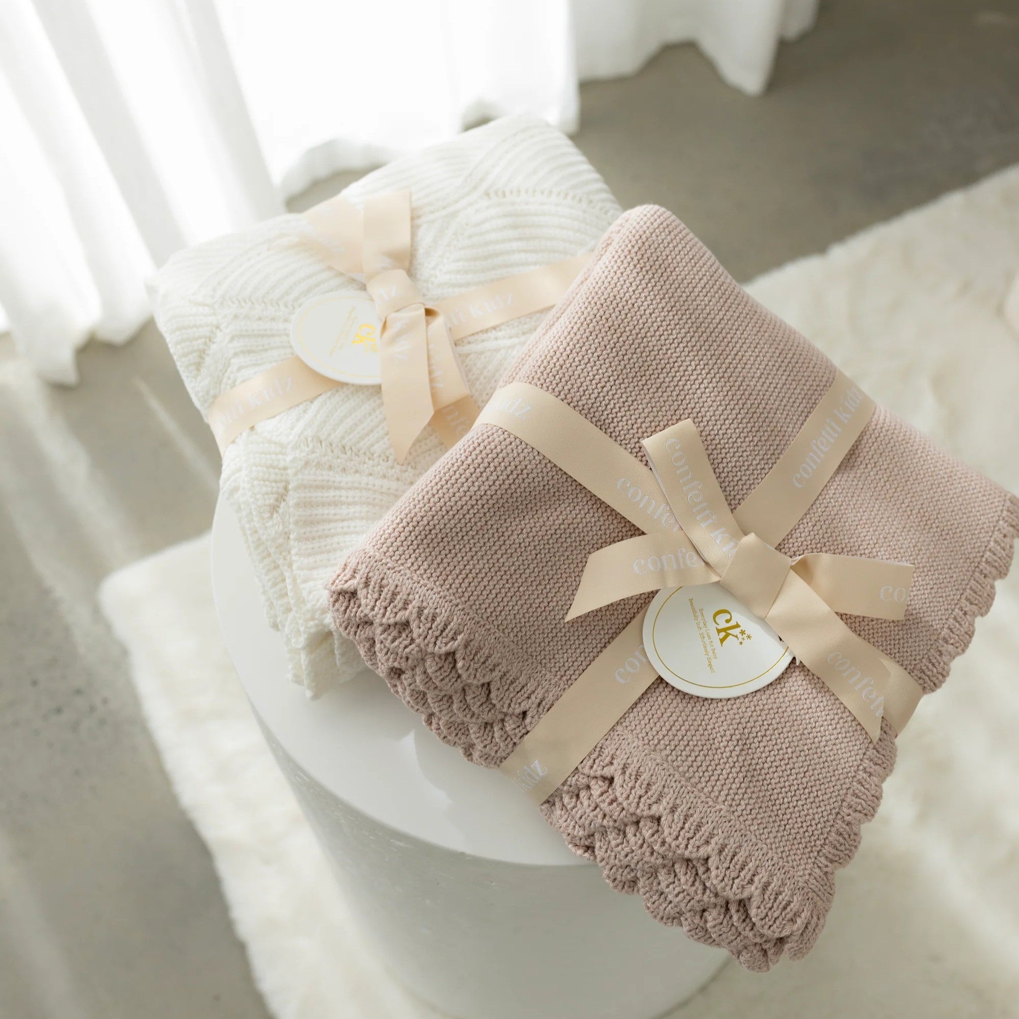 Heritage Knit Blanket - Biscotti