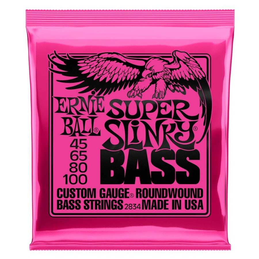 Ernie Ball Super Slinky Nickel Wound Electric Bass Strings-45-100 Gauge