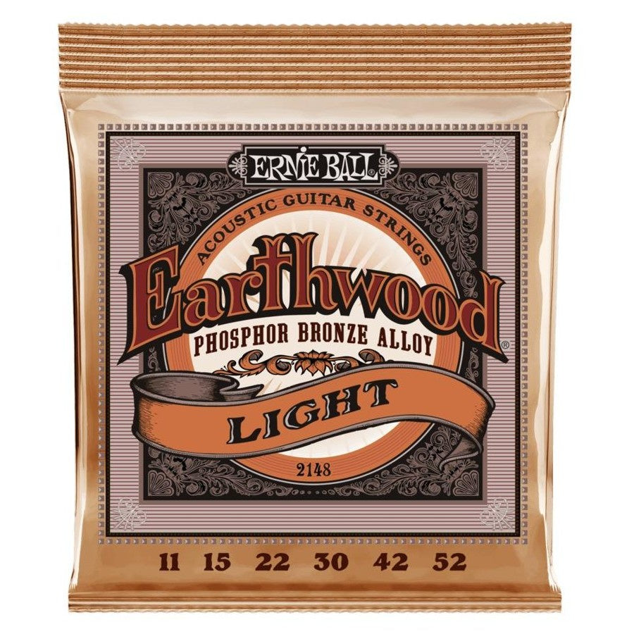 Ernie Ball Earthwood Light Phosphor Bronze Acoustic Guitar String, 11-52 Gauge