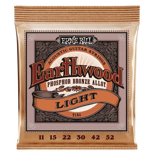 Ernie Ball Earthwood Light Phosphor Bronze Acoustic Guitar String, 11-52 Gauge