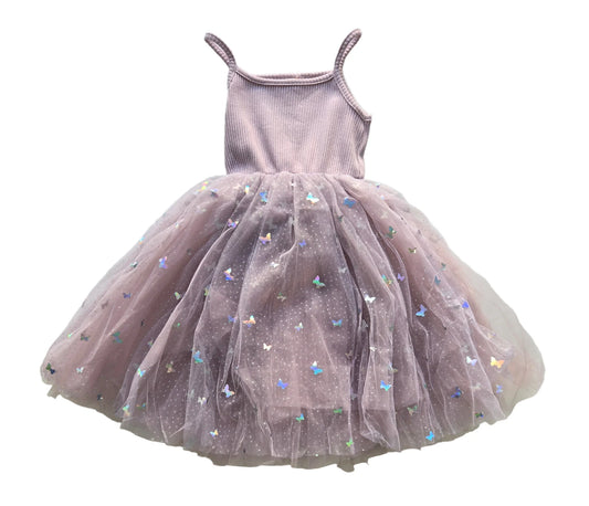 Ribbed Tulle Dress