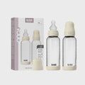 BIBS Glass Bottle Complete Set (2 Pack) 240ml Silicone - Ivory