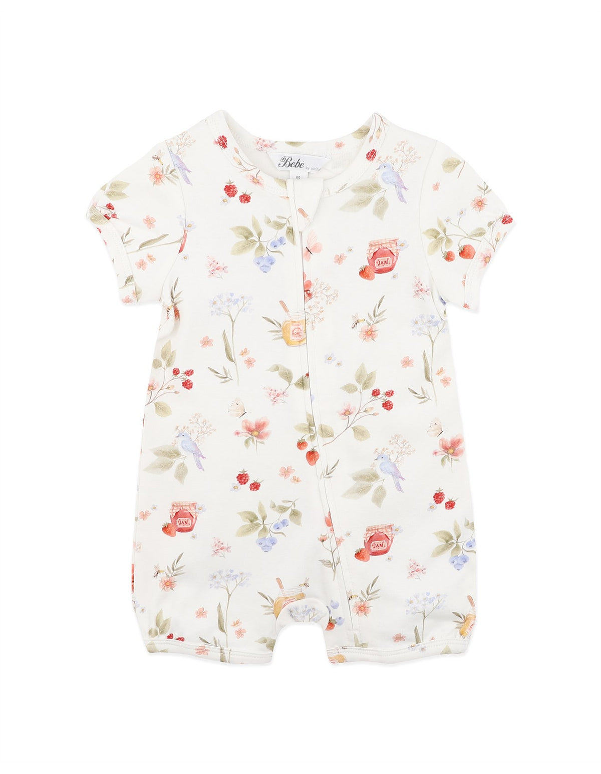 POPPY ORGANIC SS ZIP ROMPER