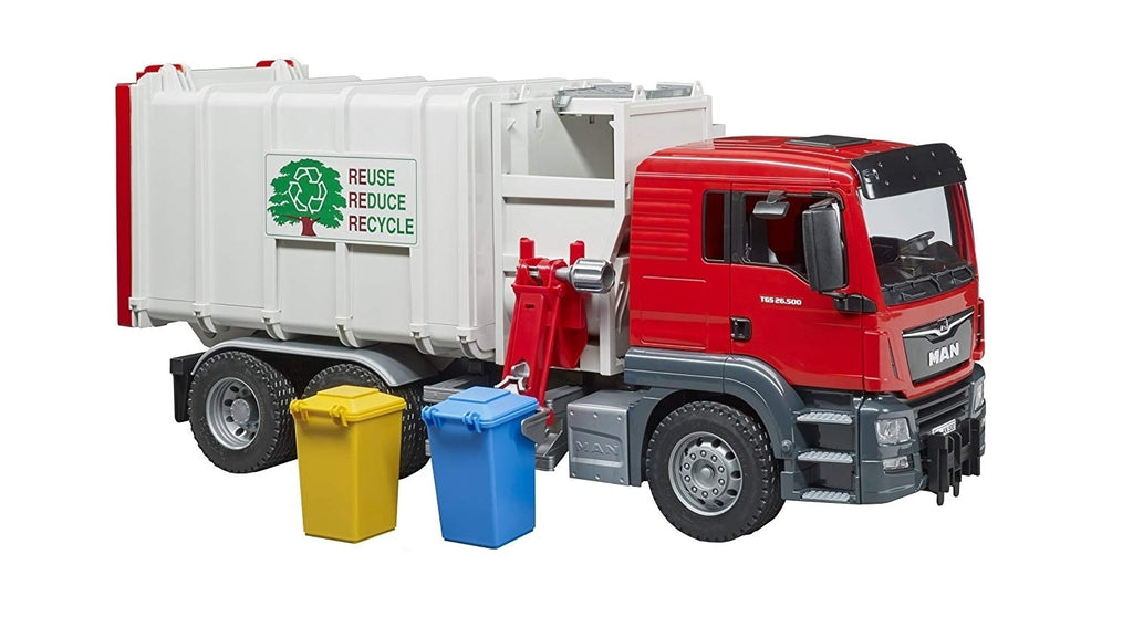 Side Loading Garbage Truck (Red) - The Toy Station