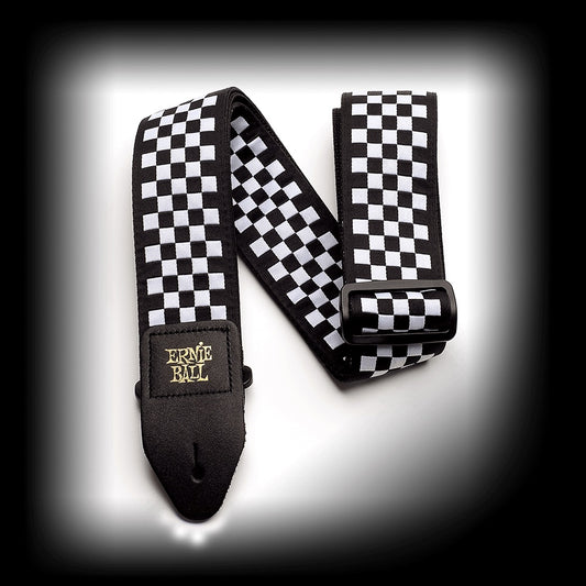 Ernie Ball Black and White Checkered Strap Premium