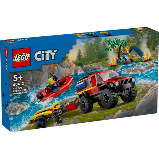 Lego 60412 4x4 Fire Truck with Rescue Boat - The Toy Station