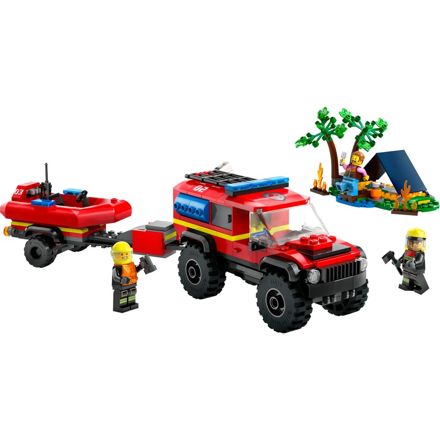 Lego 60412 4x4 Fire Truck with Rescue Boat - The Toy Station