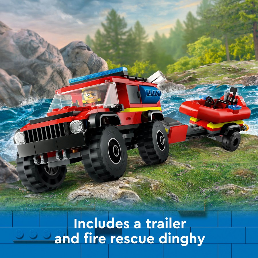 Lego 60412 4x4 Fire Truck with Rescue Boat - The Toy Station