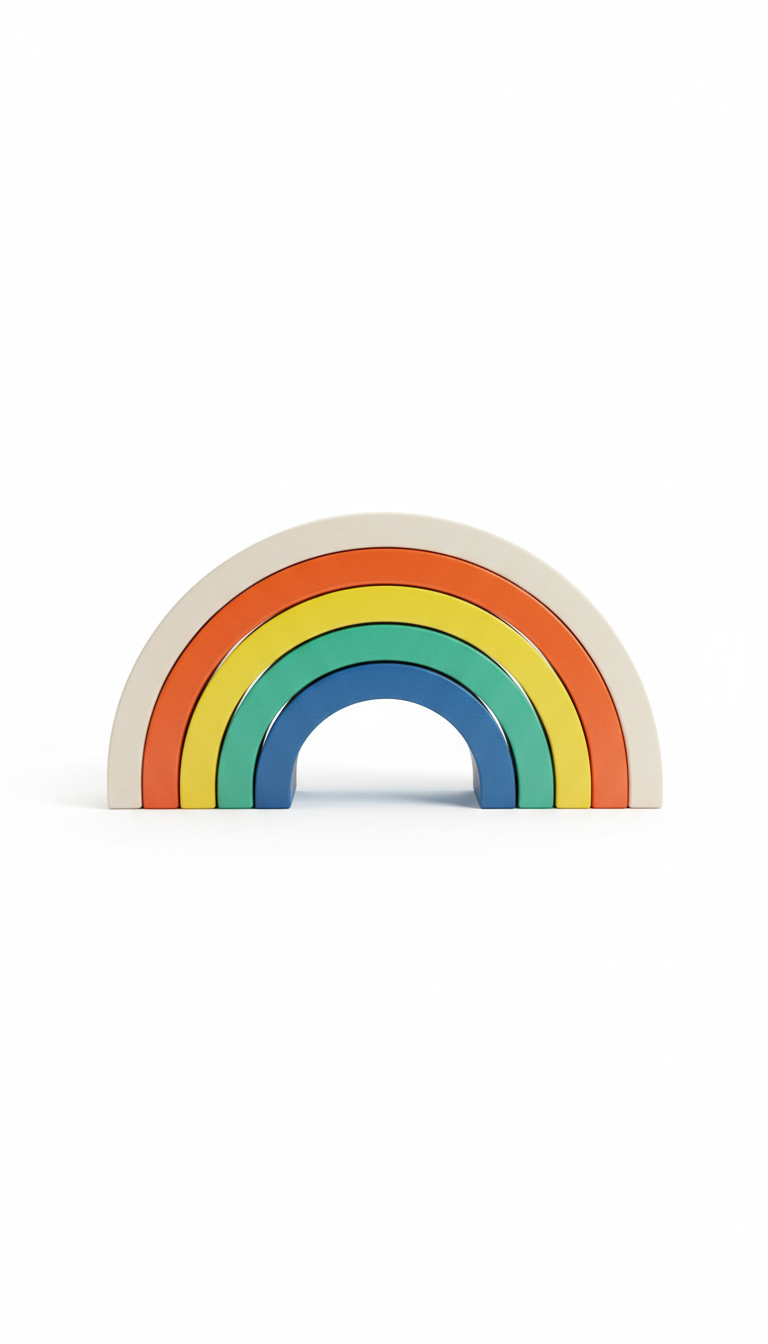 Rainbow wooden stacking arches