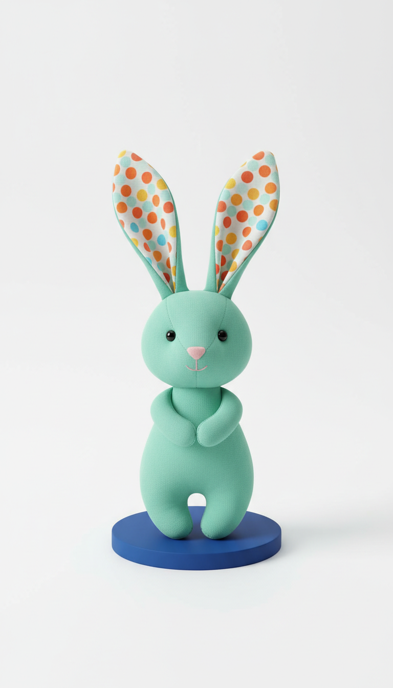Mint green plush bunny toy